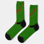 Weihnachtself Helferlein Socken (Linkes Detail)