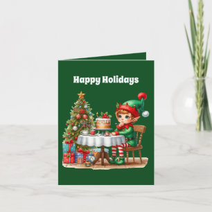 Weihnachtself hinzufügen feiertagskarte