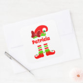 Weihnachtself hinzufügen quadratischer aufkleber (Umschlag)