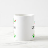 Weihnachtself-Hut und Stiefel Persönlicher Name Kaffeetasse (Mittel)