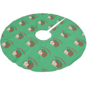 Weihnachtself-Igel Polyester Weihnachtsbaumdecke (Schrägansicht)