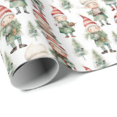 Weihnachtself im Wasser gefliest Geschenkpapier (Rolleneckpunkt)