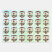 Weihnachtself in einem Blumenkorb Geschenkpapier Set (Vorderseite 2)