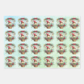 Weihnachtself in einem Blumenkorb Geschenkpapier Set (Vorderseite)