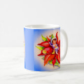 Weihnachtself in einer Poinsettie Kaffeetasse (VorderseiteRechts)
