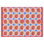 Weihnachtself in einer Poinsettie Tischdecke (Vorderseite (Horizontal))