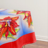 Weihnachtself in einer Poinsettie Tischdecke (Beispiel)