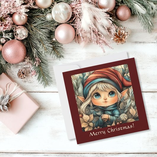 Weihnachtself individuell anpassbar feiertagskarte