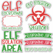 Weihnachtself Isolation DIY Jar Stickers Red Green Aufkleber (Vorderseite)