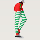 Weihnachtself & Jingle Bells on Green and White Leggings (Rechts)