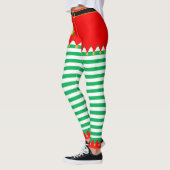 Weihnachtself & Jingle Bells on Green and White Leggings (Links)