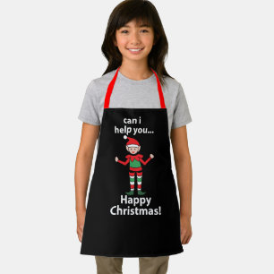 Weihnachtself Kann ich Ihnen helfen? Glücklicher W Schürze