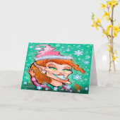 Weihnachtself Karte (Gelbe Blume)