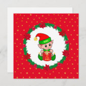 Weihnachtself, Kiefernkranz, Poinsettias & Sterne (Vorne/Hinten)