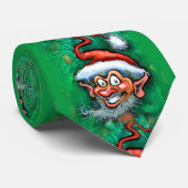 Weihnachtself Krawatte (Gerollt)
