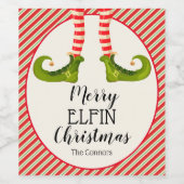 Weihnachtself Legs Urlaub Weinetikett (Einzelnes Label)