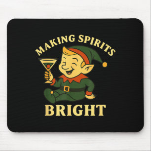 Weihnachtself Martini Lustiger Alkohol Spruch Spir Mousepad