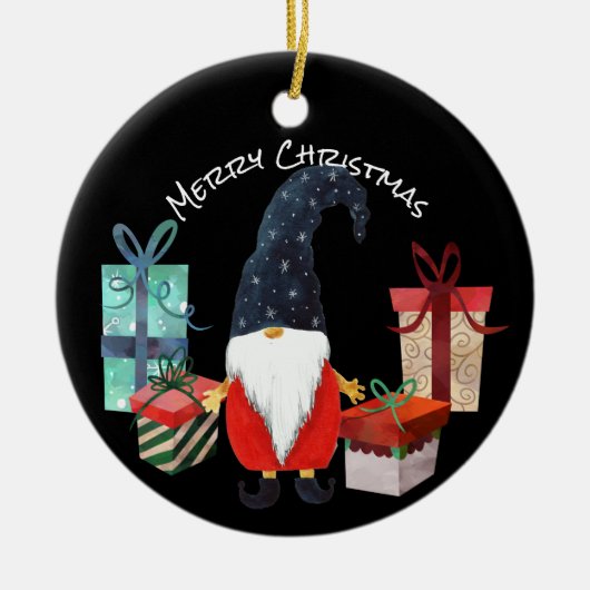 Weihnachtself mit Blue Hat und Packages Ornament (Vorne)