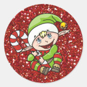 Weihnachtself mit Candy Cane Stickers (Vorderseite)