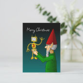 Weihnachtself mit dem schwenkbaren Roboter Postkarte (Stehend Vorderseite)