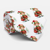 Weihnachtself mit einem Sack von Geschenken Krawatte (Gerollt)