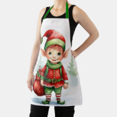 Weihnachtself mit einem Sack von Geschenken Schürze (InSitu)