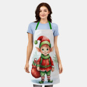 Weihnachtself mit einem Sack von Geschenken Schürze (Getragen)