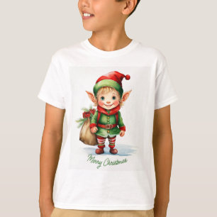 Weihnachtself mit einem Sack von Geschenken T-Shirt