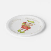 Weihnachtself mit Gegenwart Pappteller (Schrägansicht)