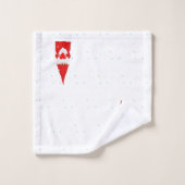 Weihnachtself mit Herz auf Weiß Badhandtuch Set (Waschlappen)