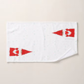 Weihnachtself mit Herz auf Weiß Badhandtuch Set (Handtuch)