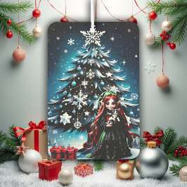 Weihnachtself mit Kitten. Autolufterfrischer