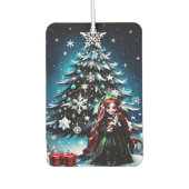 Weihnachtself mit Kitten. Autolufterfrischer (Vorderseite)