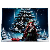 Weihnachtself mit Kitten. Große Geschenktüte (Vorderseite)