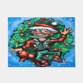 Weihnachtself mit Kraut Fußmatte