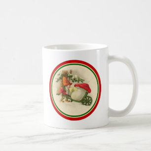 Weihnachtself mit Pilz im Vintage-Stil Kaffeetasse