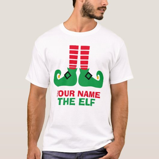 Weihnachtself-Namen-Gewohnheit T-Shirt (Vorderseite)