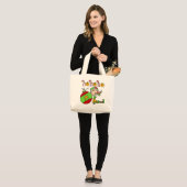Weihnachtself Niedlich festlich Jumbo Stoffbeutel (Vorderseite (Model))