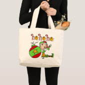 Weihnachtself Niedlich festlich Jumbo Stoffbeutel (Vorderseite (Produkt))