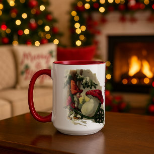 Weihnachtself oder Gnom im Vintage-Stil Tasse