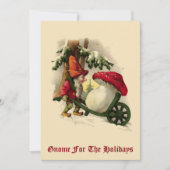 Weihnachtself oder Gnome Feiertagskarte (Vorderseite)