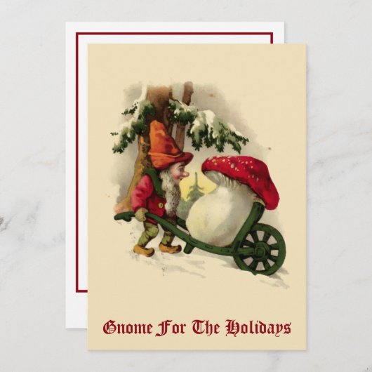 Weihnachtself oder Gnome Feiertagskarte (Vorne/Hinten)