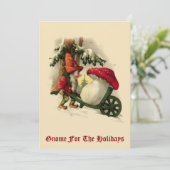 Weihnachtself oder Gnome Feiertagskarte (Stehend Vorderseite)