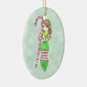 Weihnachtself-Ornament Keramik Ornament (Rechts)