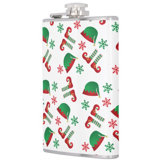 Weihnachtself Outfit Muster Flachmann (Links)