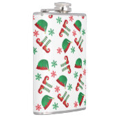 Weihnachtself Outfit Muster Flachmann (Rechts)