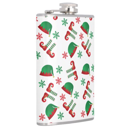 Weihnachtself Outfit Muster Flachmann (Rechts)