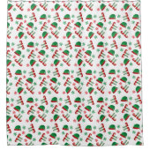 Weihnachtself Outfit Muster Green Red Duschvorhang (Vorderseite)