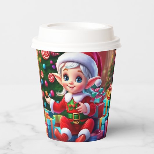 Weihnachtself Pappbecher (Vorderseite)