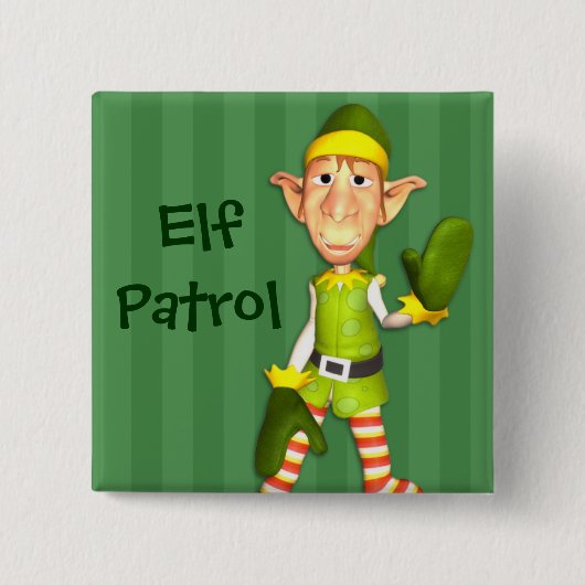 Weihnachtself-Patrouillen-Knopf Button (Vorderseite)